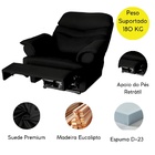 Poltrona Do Papai Reclinável Elétrica Império Suede Preto Pre