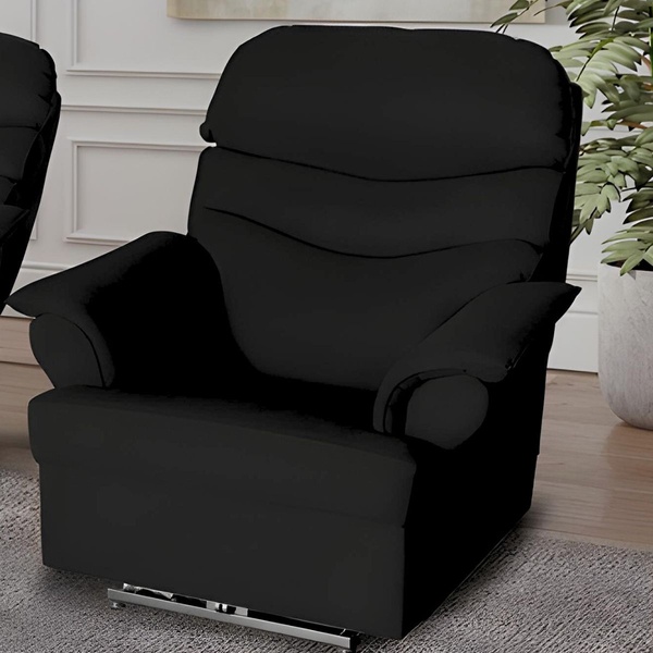 Poltrona Do Papai Reclinável Elétrica Império Suede Preto Pre