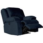 Poltrona Do Papai Reclinável Elétrica Magnum Veludo Azul Clás