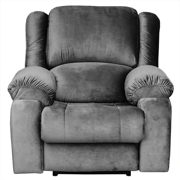 Poltrona Do Papai Reclinável Elétrica Magnum Veludo Cinza G23