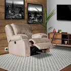 Poltrona Do Papai Reclinável Elétrica Magnum Veludo Creme G23