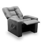 Poltrona Do Papai Reclinável Ibiza Suede Cinza Mirra Decor