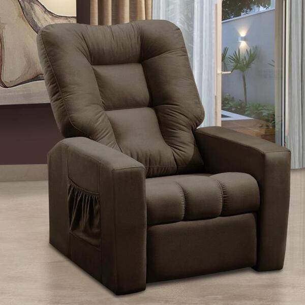 Poltrona Do Papai Reclinável Ibiza Suede Mirra Decor