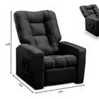 Poltrona Do Papai Reclinável Ibiza Suede Preto Mirra Decor