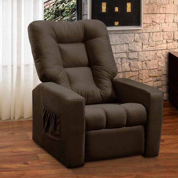Poltrona Do Papai Reclinável Itália Corino Marrom Adonai Esto