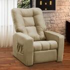 Poltrona Do Papai Reclinável Itália Suede Bege Adonai Estofad