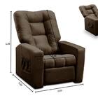 Poltrona Do Papai Reclinável Itália Suede Marrom Adonai Estof