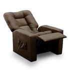Poltrona Do Papai Reclinável Itália Suede Marrom Adonai Estof