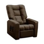 Poltrona Do Papai Reclinável Itália Suede Marrom Adonai Estof