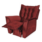 Poltrona Do Papai Reclinável Kit 2 Ruthi Veludo Marsala L05 -