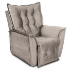 Poltrona Do Papai Reclinável Kit 2 Ruthi Veludo Prata L05 - D