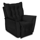 Poltrona Do Papai Reclinável Kit 2 Ruthi Veludo Preto L05 - D