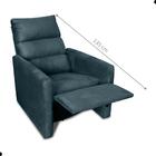 Poltrona Do Papai Reclinável Leon Suede Petróleo