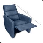 Poltrona Do Papai Reclinável Maia Suede Azul