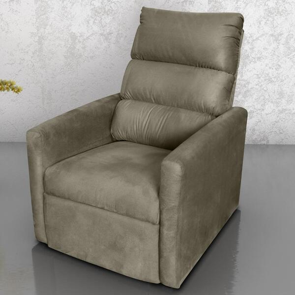 Poltrona Do Papai Reclinável Maia Suede Cappuccino
