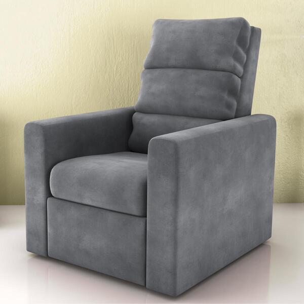 Poltrona Do Papai Reclinável Maia Veludo Cinza