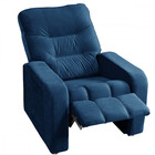 Poltrona Do Papai Reclinavel Maldiva Tecido Veludo Azul