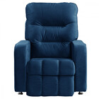 Poltrona Do Papai Reclinavel Maldiva Tecido Veludo Azul