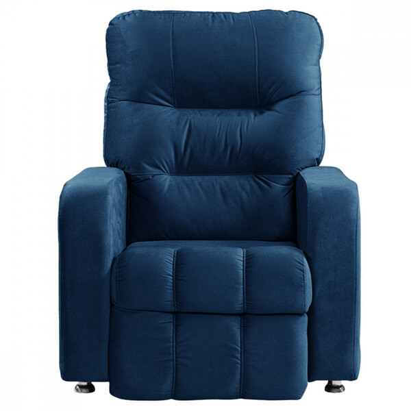 Poltrona Do Papai Reclinavel Maldiva Tecido Veludo Azul