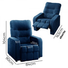 Poltrona Do Papai Reclinavel Maldiva Tecido Veludo Azul