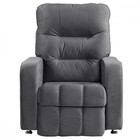 Poltrona Do Papai Reclinavel Maldiva Tecido Veludo Chumbo