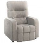 Poltrona Do Papai Reclinavel Maldiva Tecido Veludo Marfim