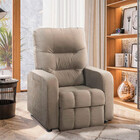 Poltrona Do Papai Reclinável Maldivas Suede Bege Marfim - Spe