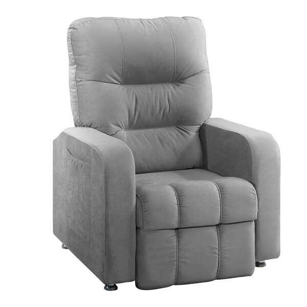 Poltrona Do Papai Reclinável Maldivas Suede Cinza - Speciale