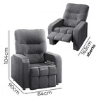 Poltrona Do Papai Reclinavel Maldivas Tecido Veludo Chumbo