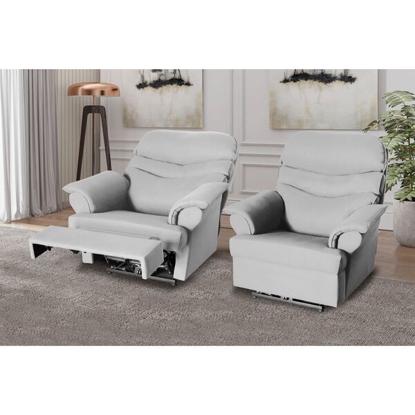 Poltrona Do Papai Reclinável Manual Alana J01 Suede Branco