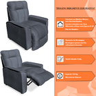 Poltrona Do Papai Reclinável Manual Comfort Veludo Cinza - Mo