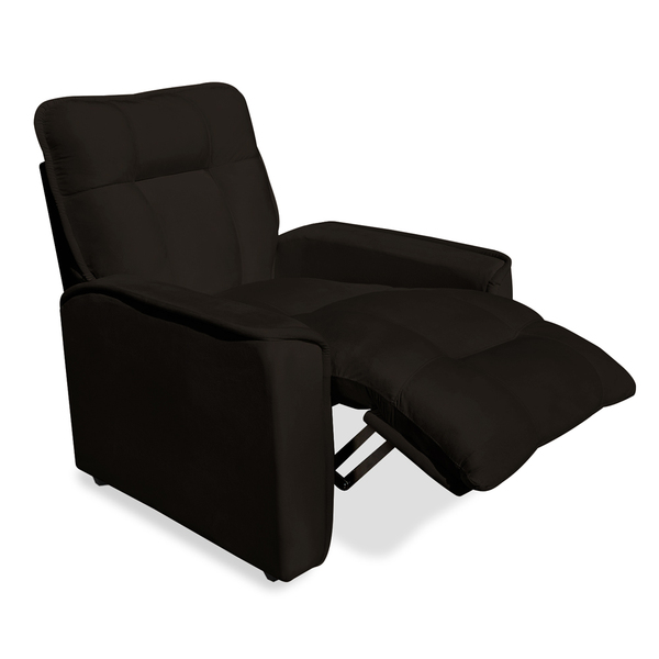 Poltrona Do Papai Reclinável Manual Comfort Veludo Marrom - M