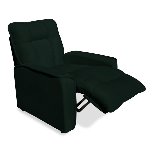 Poltrona Do Papai Reclinável Manual Comfort Veludo Verde - Mo