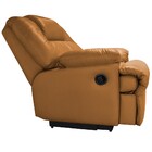 Poltrona Do Papai Reclinável Manual Frances Couro Caramelo -