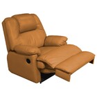 Poltrona Do Papai Reclinável Manual Frances Couro Caramelo -