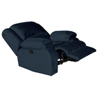 Poltrona Do Papai Reclinável Manual Magnum Veludo Azul Clássi