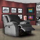 Poltrona Do Papai Reclinável Manual Magnum Veludo Cinza G23 -