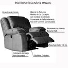 Poltrona Do Papai Reclinável Manual Magnum Veludo Cinza G23 -