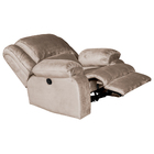 Poltrona Do Papai Reclinável Manual Magnum Veludo Creme G23 -