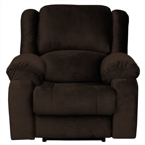 Poltrona Do Papai Reclinável Manual Magnum Veludo Marrom Choc