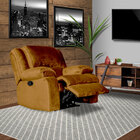 Poltrona Do Papai Reclinável Manual Magnum Veludo Telha G23 -