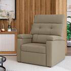 Poltrona Do Papai Reclinável Marrom Taupe Suede Luanda Simbal