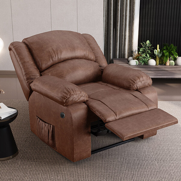 Poltrona Do Papai Reclinável Melim Elétrica Led Massagem Pu M