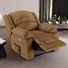 Poltrona Do Papai Reclinável Melim Elétrica Led Pu Caramelo F