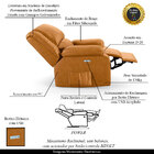 Poltrona Do Papai Reclinável Melim Elétrica Led Pu Fh1 - D'ro