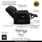 Poltrona Do Papai Reclinável Melim Elétrica Led Pu Preto Bril