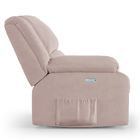 Poltrona Do Papai Reclinável Melim Elétrica Led Veludo Rosê F