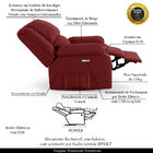 Poltrona Do Papai Reclinável Melim Elétrica Led Veludo Vermel