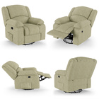 Poltrona Do Papai Reclinável Melim Glider Giratória Linho Beg