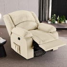 Poltrona Do Papai Reclinável Melim Glider Giratória Pu Bege F